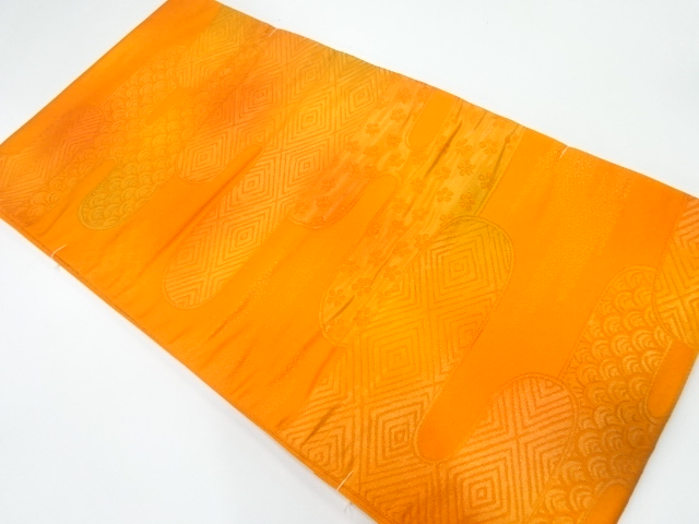 JAPANESE FUKURO OBI / UNUSED / WOVEN FLOWER CLASSICAL PATTERN
